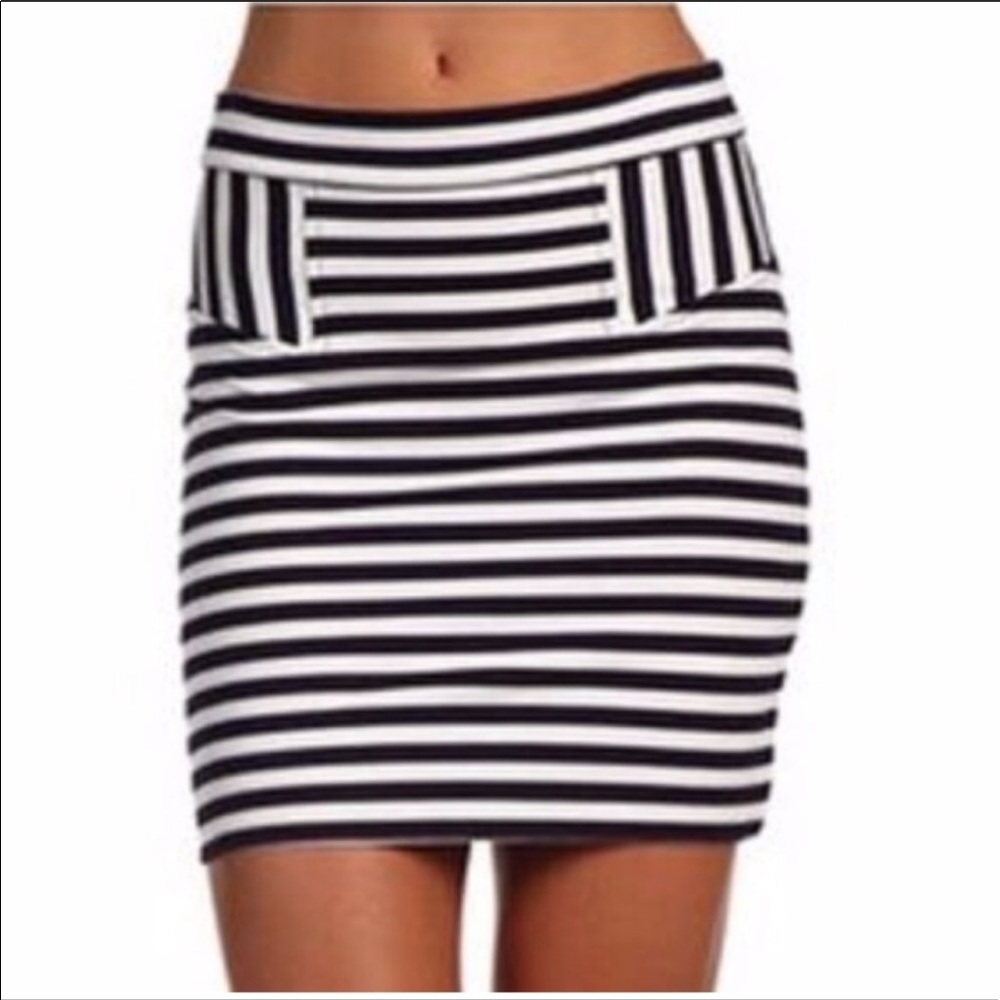 French Connection Striped Bodycon Skirt Sz 4